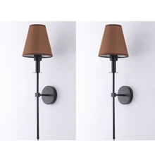 E27/E26 Holder Wall Sconces , Retro Industrial Wall Lamps, Bathroom Vanity Sconces Wall Lighting With White Fabric Shade, Suitable For Bedroom Living Room Corridor Kitchen