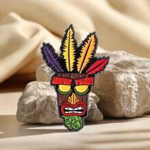 Funky Caveman Shaped Metal Brooch Pin, Decorative Badge For Clothes, Bags, Hats, Versatile, Great Gift For Friends And Classmates - Multicolor 1 - View 3