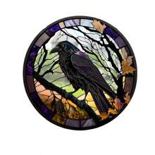 1pc 5.9'' * 85.9'' Colorful Glass Style Acrylic Bird Suncatcher - Colored Crow & Halloween Raven Design - Gothic Window Hanging Decoration - Perfect Gift For Bird Lovers And Housewarming - Multicolor - View 12