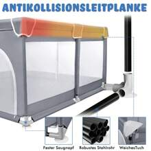 LILIIN Playpen Baby Playpen 127x127x68cm / 150x180x68cm / 180x200x68cm Baby Fence Barrier With Breathable Net Ball Pit - Grey - 180x200x68cm - View 5