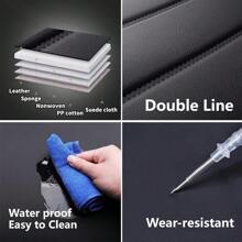 2024 Car Seat Covers Premium Waterproof Faux Leather Cushion Breathable Universal Accessories Fit SUV Truck Sedan Automotive Vehicle Auto Interior Protector Full Set Compatible With Most Vehicles
