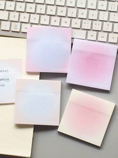 200 Sheets/4 Designs Block Sticky Notes Student Memo Grid Notepad N Times Sticking Creative Adhesive Notebook 4 Books/Pack Back To School