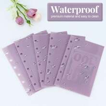 5pcs A6/A7 Binder Devider Bags, Left Opening Index Pages, Tickets/Money/Banknotes Holder Bags, Waterproof PP Organizer Bags Back To School - Multicolor - View 16