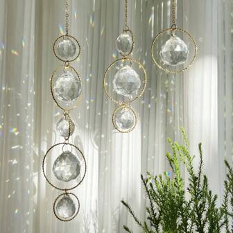 3 Pcs Crystal Suncatcher Wind Chimes For Outside,Crystal Suncatcher Prisms Hanging Outdoor Wind Chimes,Sun Catcher Hanging Crystals For Windows,Suncatchers Wind Chime Garden Decor Wedding Decoration,Home Decor ,Room Decor,Wall Decor Gifts Birthday Graduation