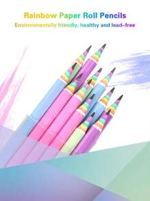 12 Stück/Box bunte Regenbogen Bleistifte, HB Bleistifte für Kinder zum Schreiben, Malen, Schulmaterial / 10 Stück Cartoon Box HB Bleistifte mit Radiergummi für Grundschüler, Prüfungs- und Lernbleistifte, Kindermalstifte