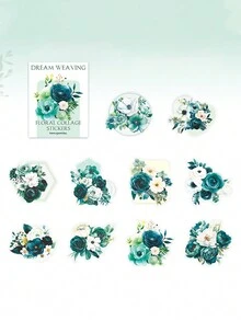 have a good day 1 paquete / 20 piezas de pegatinas de temática de plantas y flores para diario, calcomanías estéticas adhesivas retro y creativas, material de artesanía para decoración y collage DIY, regalo de vacaciones, suministros de papelería personalizados para escuela y material de scrapbooking - Multicolor - Ver 13