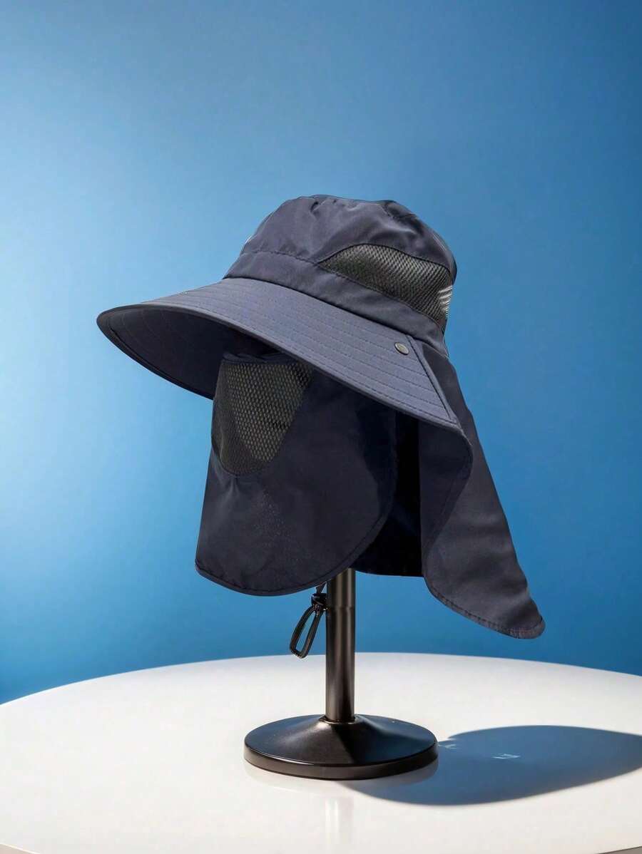 1pc Outdoor Face-Covering, Neck-Protecting Sun Protection Hat For Men And Women, Summer Large Brim Anti-UV Sun Hat, Fishing Hat, Mountaineering And Cycling Hat, Suitable For Outdoor Use. - Multicolor - View 1