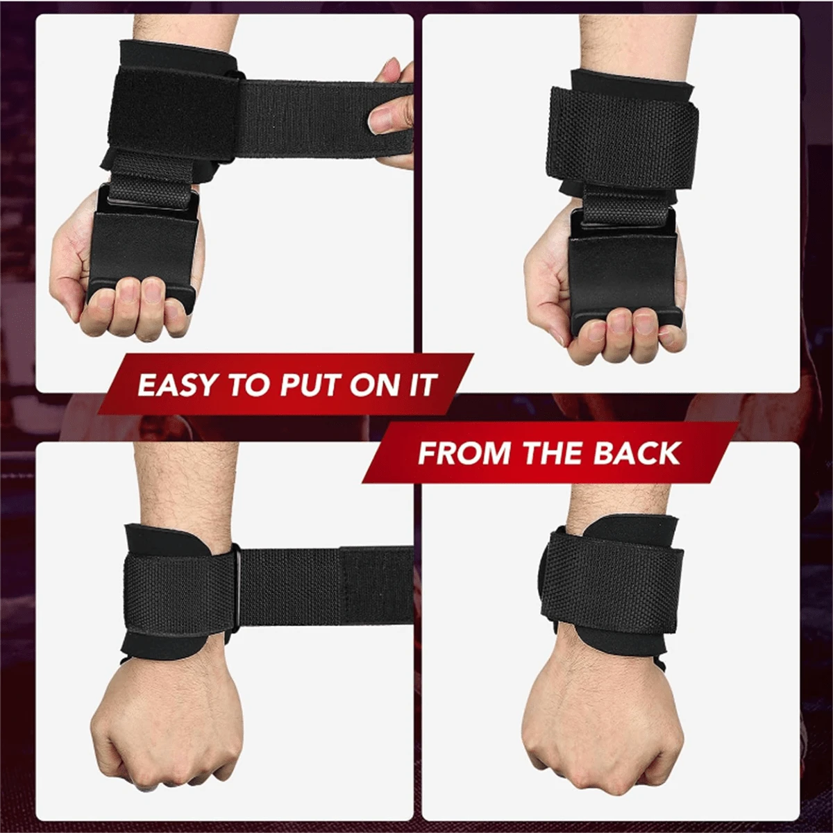 1pc Weight Lifting Hooks Upgraded Heavy Duty Lifting Wrist Straps For