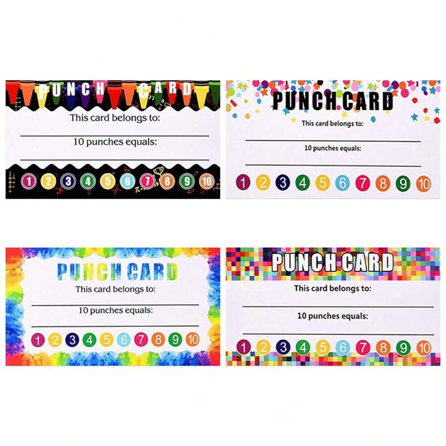 50 piezas/paquete Tarjeta de recompensa, tarjeta de puntos, tarjeta de ánimo para el aprendizaje - Multicolor - Ver 1
