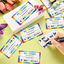 50 piezas/paquete Tarjeta de recompensa, tarjeta de puntos, tarjeta de ánimo para el aprendizaje - Multicolor - Ver 3
