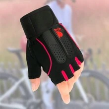 1 Paio di Guanti per allenamento antiscivolo e durevoli con supporto per il polso, design senza dita, adatti per uomo e donna, ideali per fitness, yoga, ciclismo