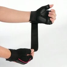 1 Paio di Guanti per allenamento antiscivolo e durevoli con supporto per il polso, design senza dita, adatti per uomo e donna, ideali per fitness, yoga, ciclismo