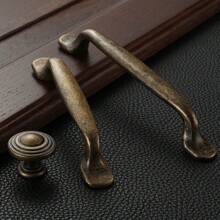 1pc Retro Antique Cupboard Pull Handles Zinc Alloy Wardrobe Kitchen Drawer Cabinet Door Handle Furniture Knobs Hole Distance 96mm/128mm/ Single Hole
