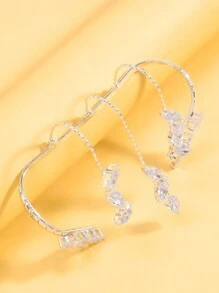 STONEFANS 1pc New Geometric Cubic Zirconia Bracelet, Adjustable Bangle For Women INs Style Hand Jewelry