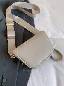 新款时尚经典胸包多层撞色格子可调节肩带斜挎包简约时尚百搭单肩包适合上班通勤日常外出购物约会。 - 灰色 - 查看 10