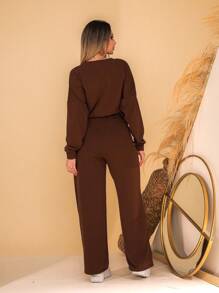 Women Two-Piece Outfits - Brown - View 2