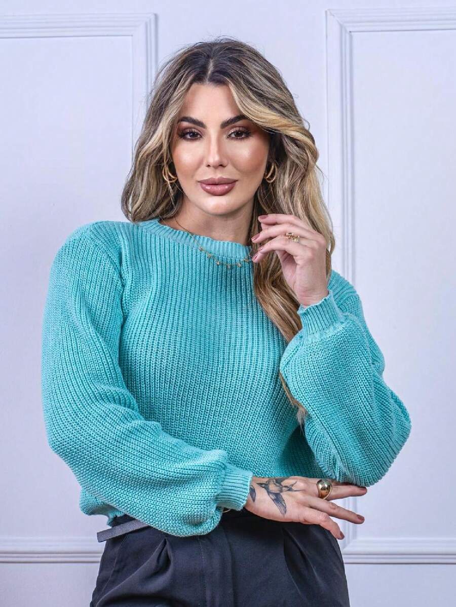 Women Sweaters - Màu xanh nhạt - Xem 1