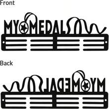 1个创意金属奖牌挂架，壁挂式奖牌展示架，用于展示荣誉，高级墙面艺术工艺品装饰，时尚家居装饰，耐用节省空间的收藏奖牌收纳架，画廊式展示，理想的奖牌架，非常适合体育俱乐部、学校和个人房间，简约而奢华的装饰元素与现代室内设计相得益彰，易于壁挂安装，保持奖牌整齐可见，防止杂乱，是送给冠军、运动员和毕业生的贴心礼物。
