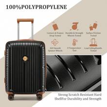 Joyway 5 件行李箱套装硬壳轻便行李箱带 TSA Lock 万向轮旅行箱行李箱耐用旅行行李箱套装 - 黑色 - 查看 2