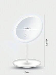 Miroir de maquillage éclairé par LED, miroir de beauté portatif illuminé avec 3 couleurs d'éclairage et luminosité réglable à écran tactile, miroir de vanité de bureau pliable à LED avec batteries rechargeables, meilleur cadeau pour voyager