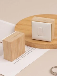 1pc Natural Bamboo Wooden Ring Holder Jewelry Display Stand For Ring - Multicolor - View 11