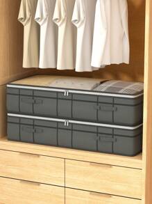 1 Stück Graue Aufbewahrungstasche Für Kleidung, Aufbewahrungsbox Für Steppdecken, Aufbewahrungstasche Unter Dem Bett, Schlafzimmeraufbewahrung, Aufbewahrungsbox Mit Sichtbarem Fenster, Wasserdicht Und Feuchtigkeitsbeständig, Geeignet Zur Aufbewahrung Von Decken Und Unbenutzten Gegenständen Zu Hause - Grau - Übersicht 4