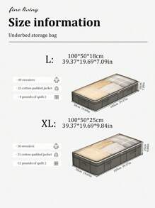 1 Stück Graue Aufbewahrungstasche Für Kleidung, Aufbewahrungsbox Für Steppdecken, Aufbewahrungstasche Unter Dem Bett, Schlafzimmeraufbewahrung, Aufbewahrungsbox Mit Sichtbarem Fenster, Wasserdicht Und Feuchtigkeitsbeständig, Geeignet Zur Aufbewahrung Von Decken Und Unbenutzten Gegenständen Zu Hause - Grau - Übersicht 9