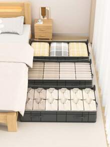 1 Stück Graue Aufbewahrungstasche Für Kleidung, Aufbewahrungsbox Für Steppdecken, Aufbewahrungstasche Unter Dem Bett, Schlafzimmeraufbewahrung, Aufbewahrungsbox Mit Sichtbarem Fenster, Wasserdicht Und Feuchtigkeitsbeständig, Geeignet Zur Aufbewahrung Von Decken Und Unbenutzten Gegenständen Zu Hause - Grau - Übersicht 3