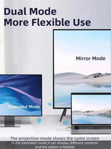 Transmisor y receptor inalámbrico de video y audio compatible con de 5.8G 1080P 30M, adaptador de exhibición deslizable para caja de TV, monitor, proyector, PC - Blanco - Ver 5