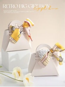 1 cái/5 cái Phong Cách Châu Âu Thời Trang Đám Cưới & Tiệc Quà Tặng Kèm Khăn Quàng Cổ, lễ hội Bao Bì Quà Tặng - Đỏ - Xem 6