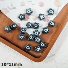 10pcs Colorful Flower Shaped Hand Painted Ceramic DIY Beads For Bracelet, Necklace, Earrings, Phone Charm Pendant Jewelry Making Valentines