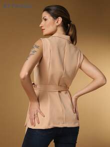 Women Blouses - 卡其色 - 查看 4