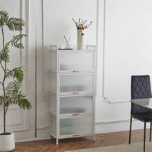 5-Layer Multifunctional Storage Cabinet With Cabinet Door Storage Cabinet Rack Storage Rack White