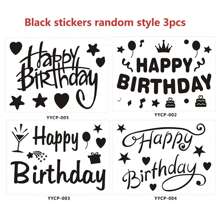 Nuevos stickers de pompones, stickers de fiesta de pastel de cumpleaños feliz, stickers creativos de decoración de globos DIY, stickers de decoración de fiesta - Multicolor - Ver 2