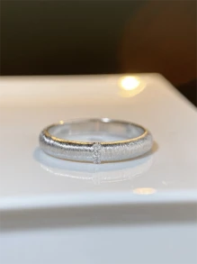 Bague classique vintage en argent sterling S925 brossé, adaptée pour un port quotidien de femmes, excellent cadeau de vacances pour elle