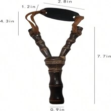 1入組竹彈弓竹製手工藝品戶外射擊，帶經典製作的戶外木製彈弓玩具，適用於彈弓遊戲狩獵 - 彩色 - 查看 3