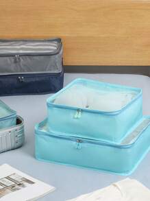 1入組帶拉鍊的大型布料收納袋 - 非常適合存放被子、毛毯、寢具、枕頭和衣物 - 可折疊且寬敞的容器，方便家居組織，大容量的包裝立方體和行李箱組織者，適合家居和旅行 - 便捷且節省空間的解決方案