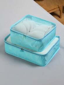 1入組帶拉鍊的大型布料收納袋 - 非常適合存放被子、毛毯、寢具、枕頭和衣物 - 可折疊且寬敞的容器，方便家居組織，大容量的包裝立方體和行李箱組織者，適合家居和旅行 - 便捷且節省空間的解決方案