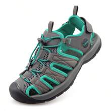 knixmax Sandalias para mujer con malla y suela de goma para escalar montañas y hacer senderismo - Verde - Ver 2