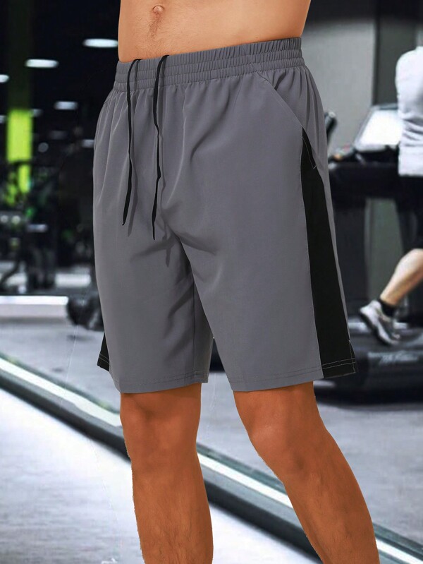 SHANYING Pantaloncini sportivi da uomo leggeri, traspiranti, con laccetti e blocchi di colore, adatti per uso quotidiano casual, palestra, corsa, tribunale, spiaggia, escursionismo, ciclismo