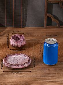 1 件创意莲花形陶瓷杯碟套装，反应釉咖啡杯，适用于茶、咖啡、牛奶、果汁，适用于户外、婚礼、派对、礼物、生日、圣诞节 - 藍色 - 查看 3