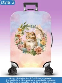 Cat, Man's Best Friend, Animal Tie-Dye Series, Personalized Digital Printing Pattern, Production Process Upgrade, Overall Elastic Binding Process, Thickened Elastic Fabric, Washable, Suitcase Protective Cover, Suitcase Protective Cover, Suitcase Dustproof Cover, Suitcase Dust Cover, Very Suitable For Business Trips, Travel, And Luggage Check-In, Suitable For 20-28 Inch Boxes. Bag For School School Accessories School Stuff