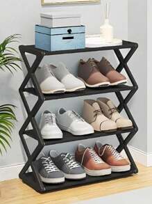 Estante De Zapatos 4 Niveles Zapatera 42cm De Ancho Organiza - Negro - Ver 1