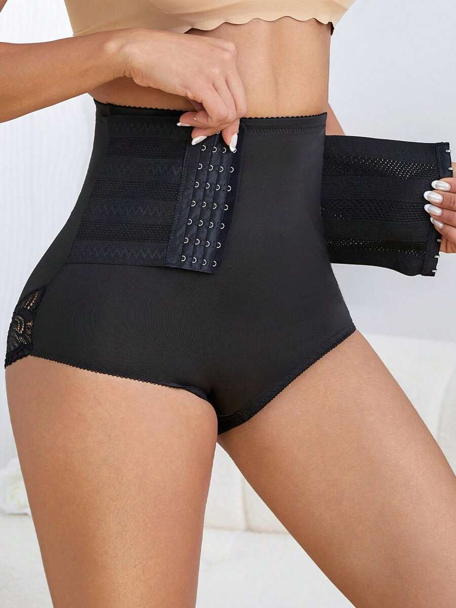 Quần định hình bụng nữ viền ren định hình bụng sau sinh eo cao - màu đen - Xem 1