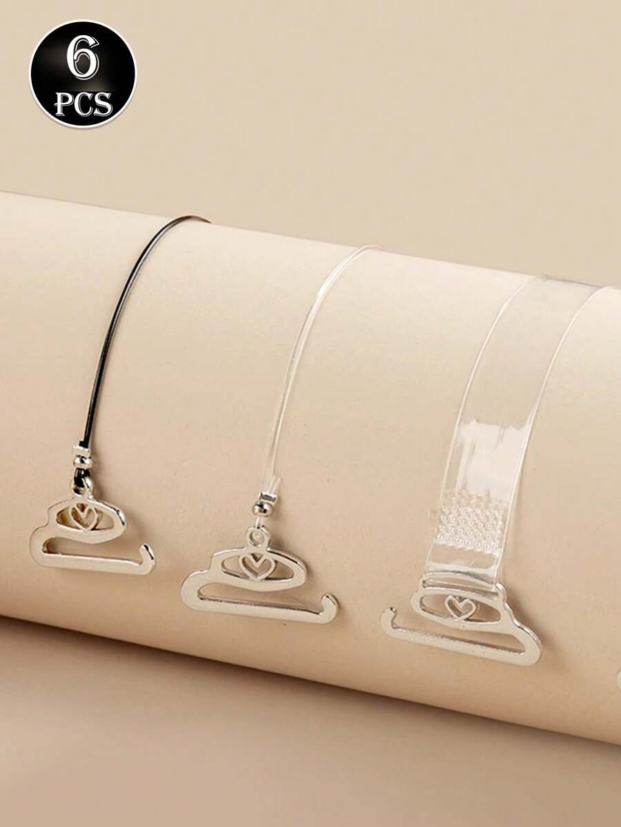 6pcs Non-Slip Seamless Bra Straps, Women's Strapless Bra, Ultra-Thin Invisible Clear Shoulder Straps