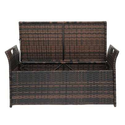 106*52*46cm Iron Frame Can Accommodate Brown Gradient Footstool Locker Rattan Locker Storage Stool