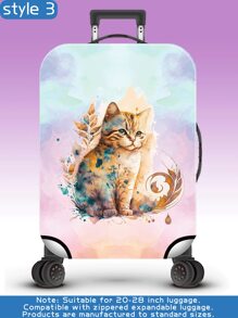 Cat, Man's Best Friend, Animal Tie-Dye Series, Personalized Digital Printing Pattern, Production Process Upgrade, Overall Elastic Binding Process, Thickened Elastic Fabric, Washable, Suitcase Protective Cover, Suitcase Protective Cover, Suitcase Dustproof Cover, Suitcase Dust Cover, Very Suitable For Business Trips, Travel, And Luggage Check-In, Suitable For 20-28 Inch Boxes. Bag For School School Accessories School Stuff