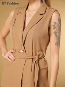 Women Blouses - Camel - View 5