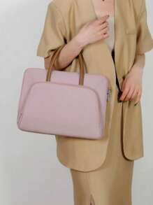 1pcs13寸14寸15寸多功能防水大容量电脑收纳手提单肩电脑包 - 彩色 - 查看 2