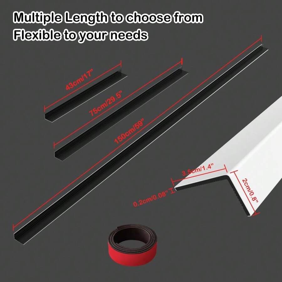 Window Light Blocker Blackout PVC Strips For Blinds Gap Side Track Avoid Light Leakage
